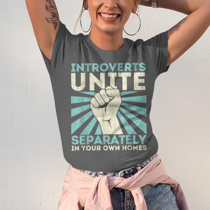 Introverts Unite Separately Introverted Antisocial Unisex Jersey T-Shirt