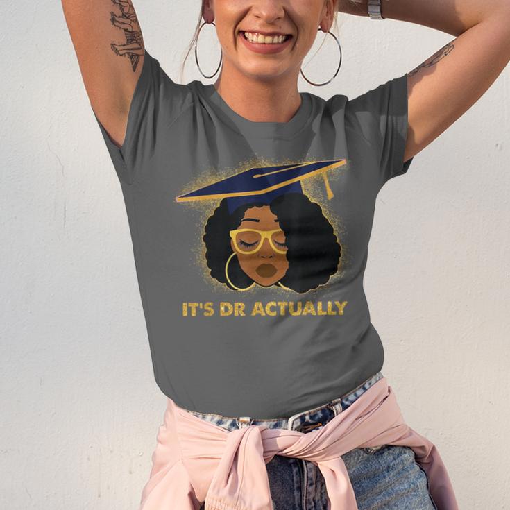 Its Doctor Actually Graduation Healthcare Afro Women Unisex Jersey T-Shirt