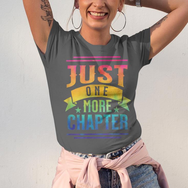 JUST ONE MORE CHAPTER Fun Reading Book Lover Unisex Jersey T-Shirt JUST ONE MORE CHAPTER Fun Reading Book Lover Unisex Jersey T-Shirt