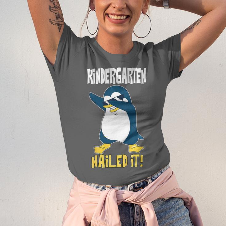Kids Kindergarten Dabbing Penguin Nailed It Graduation Class 2021 Unisex Jersey T-Shirt