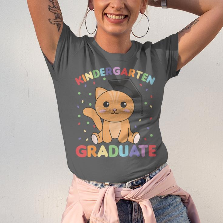 Kids Kindergarten Graduate Cat Graduation Unisex Jersey T-Shirt