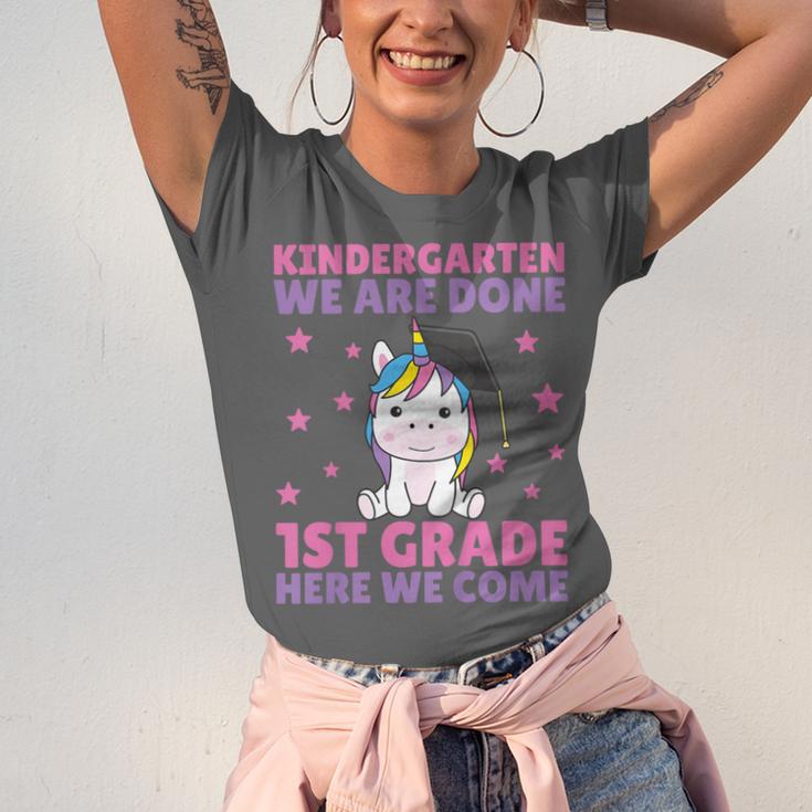 Kids Kindergarten Graduate Unicorn Graduation Unisex Jersey T-Shirt