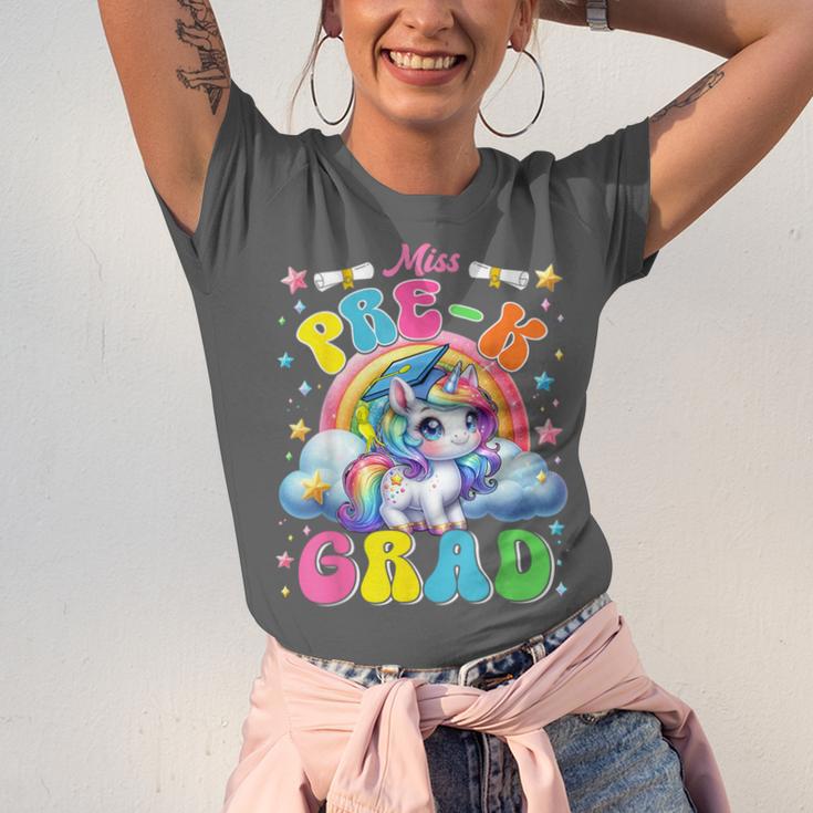 Kids Miss Pre-K Grad Graduation Cute Unicorn Rainbow Girls Unisex Jersey T-Shirt