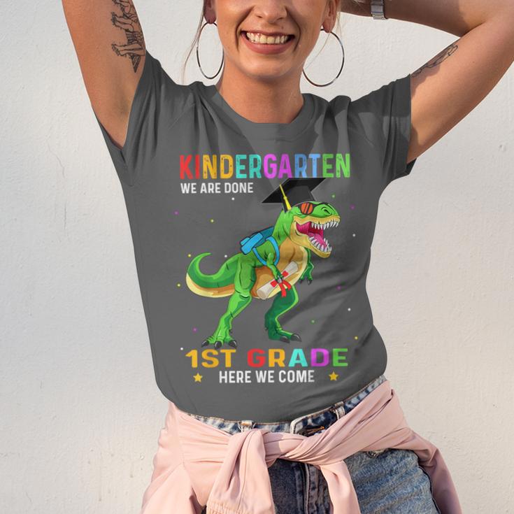 Kindergarten Graduation 1st Here We Come Class 2023 Dinosaur Unisex Jersey T-Shirt