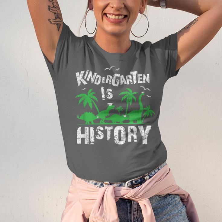 Kindergarten Is History Dinosaur Graduation Unisex Jersey T-Shirt