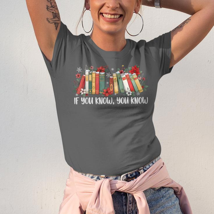 If You Know You Know 6 7 Six Seven Meme Floral Book Lover Unisex Jersey T-Shirt