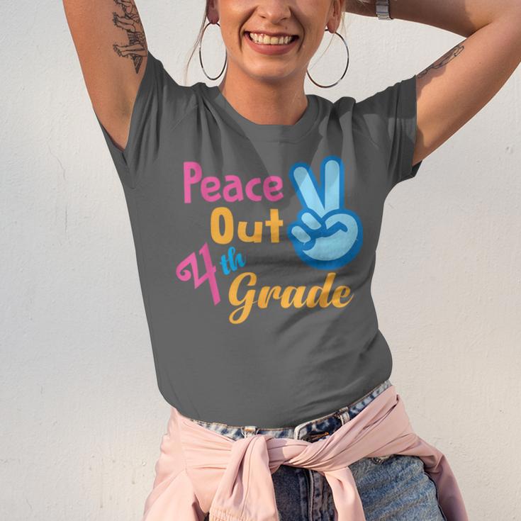 Last Day Of School Peace Out Grade 4 Graduation Kids Unisex Jersey T-Shirt
