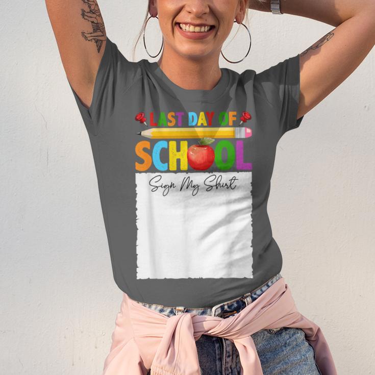 Last Day Of School Sign My Shirt Autograph Graduation Unisex Jersey T-Shirt
