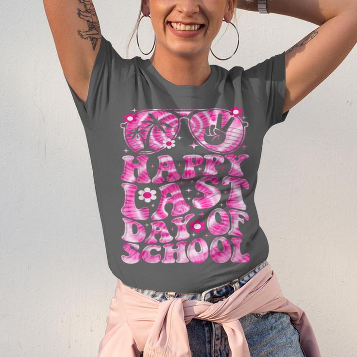 Last Day Of School Teacher Students School Graduation Groovy Unisex Jersey T-Shirt