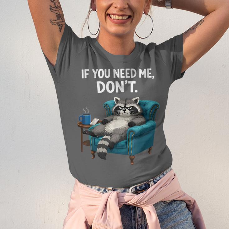 Lazy Raccoon Sarcastic Introvert Humor Japanese Animal Unisex Jersey T-Shirt