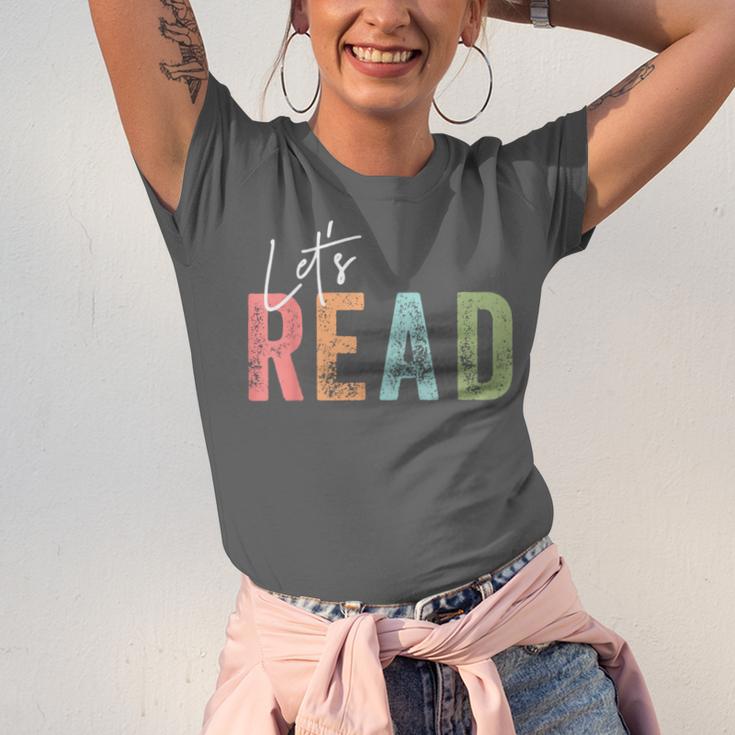 Let's Read Book Nerd Reading Book Lover Librarian Teacher Unisex Jersey T-Shirt