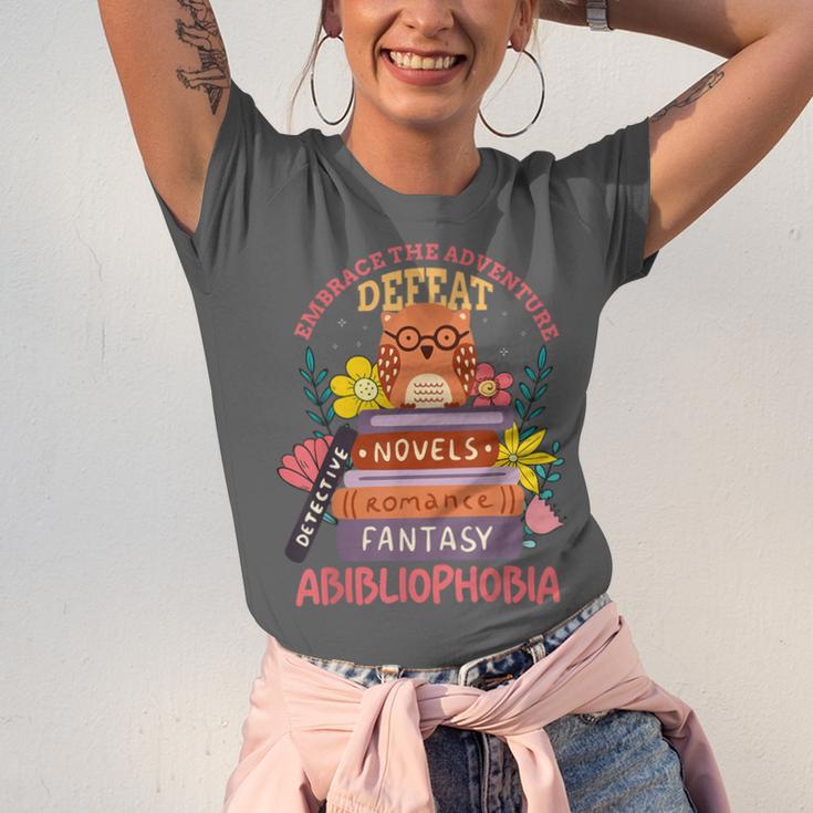 Literature Abibliophobia Book Reader Unisex Jersey T-Shirt