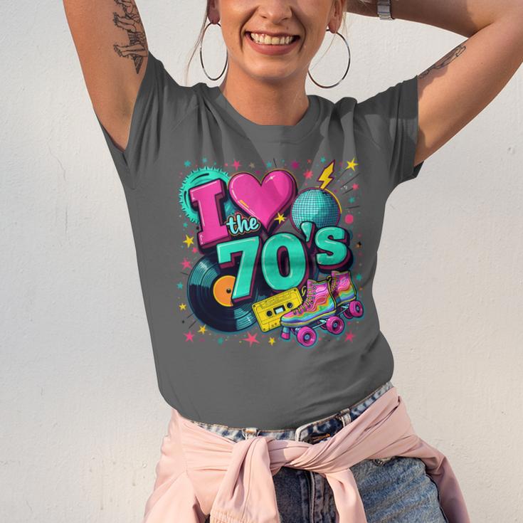 I Love The 70s Retro Cassette Roller Vinyl Disco Nostalgia Unisex Jersey T-Shirt