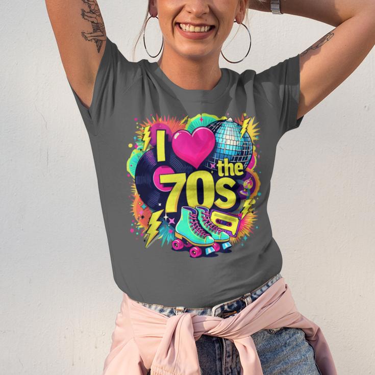 I Love The 70s Retro Cassette Roller Vinyl Nostalgia Vibes Unisex Jersey T-Shirt