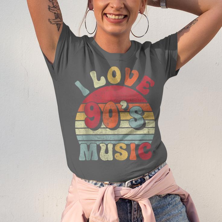 I Love 90's Music Retro Style Nostalgia Cassette 1990s Party Unisex Jersey T-Shirt