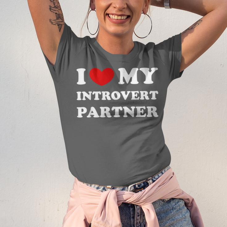 I Love My Introvert Partner I Heart My Introvert Partner Unisex Jersey T-Shirt