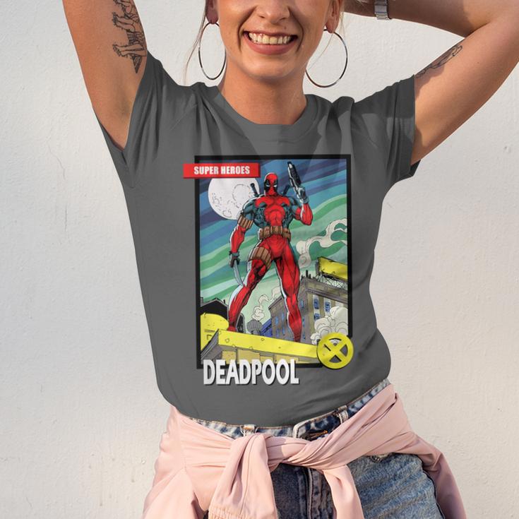 Marvel Comics Deadpool Vintage Book Art Unisex Jersey T-Shirt Marvel Comics Deadpool Vintage Book Art Unisex Jersey T-Shirt