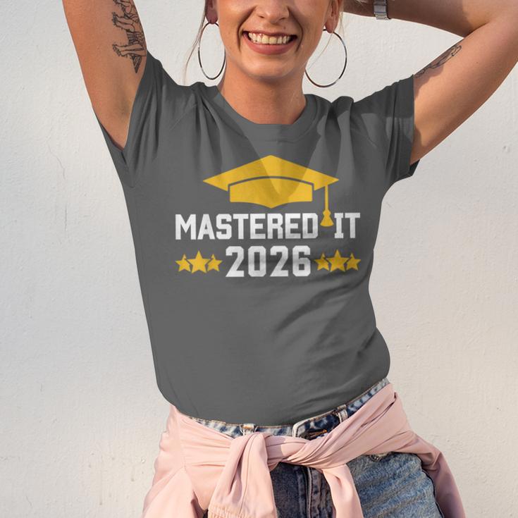 Masters Degree Graduation Mastered It Class Of 2026 Graduate Unisex Jersey T-Shirt