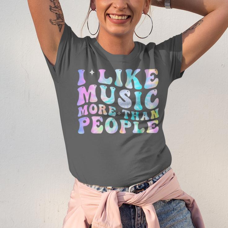 I Like Music More Than People Introvert Musician Retro Unisex Jersey T-Shirt