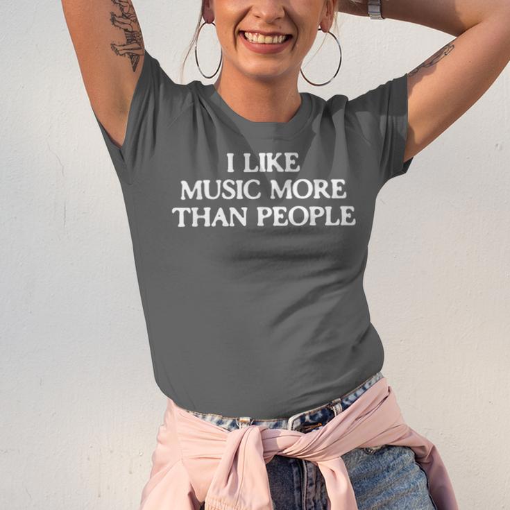 I Like Music More Than People Introverted Music Lover Unisex Jersey T-Shirt I Like Music More Than People Introverted Music Lover Unisex Jersey T-Shirt