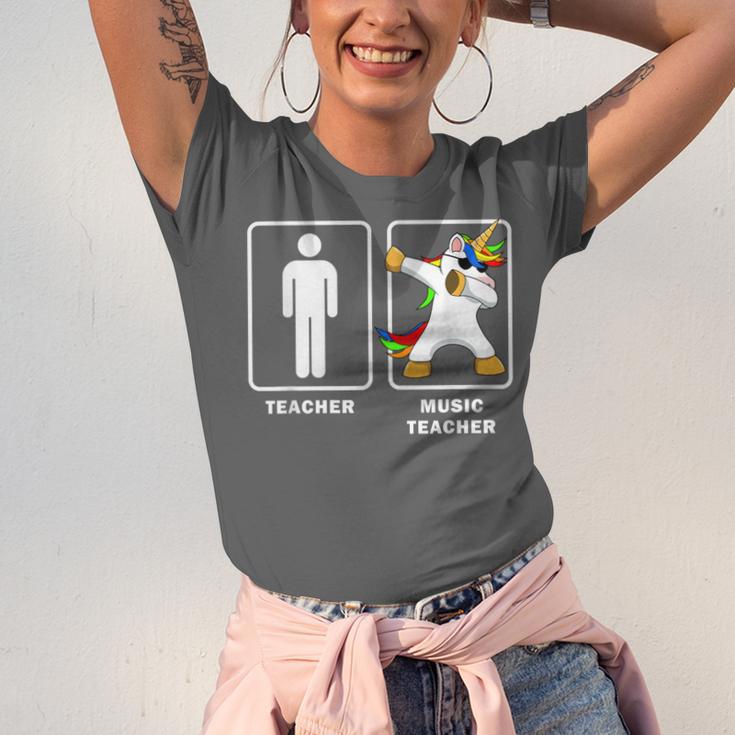 Music Teacher Dabbing Unicorn Graduation Shirt Unisex Jersey T-Shirt