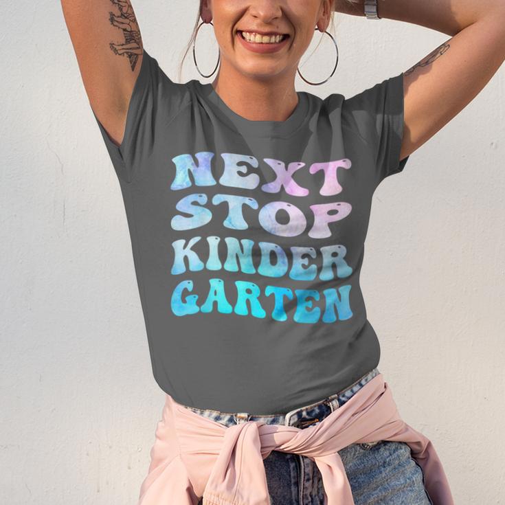 Next Stop Kindergarten Groovy Graduation Last Day Of School Unisex Jersey T-Shirt