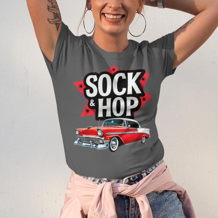 Nostalgia 1950s Sock Hop Dance Unisex Jersey T-Shirt