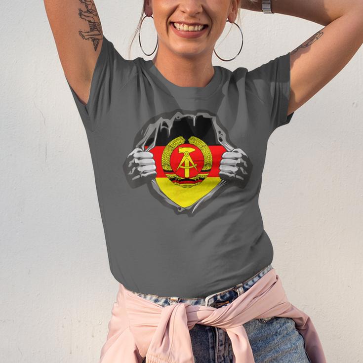 Nostalgia Chest Flag GDR Unisex Jersey T-Shirt Nostalgia Chest Flag GDR Unisex Jersey T-Shirt
