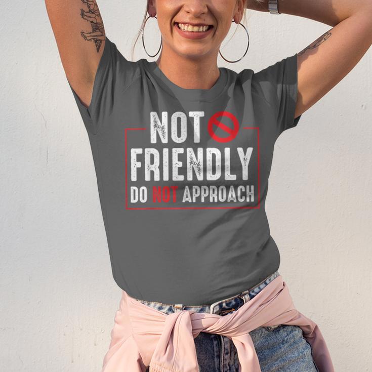 Not Friendly Do Not Approach Witty Introvert Tee Unisex Jersey T-Shirt