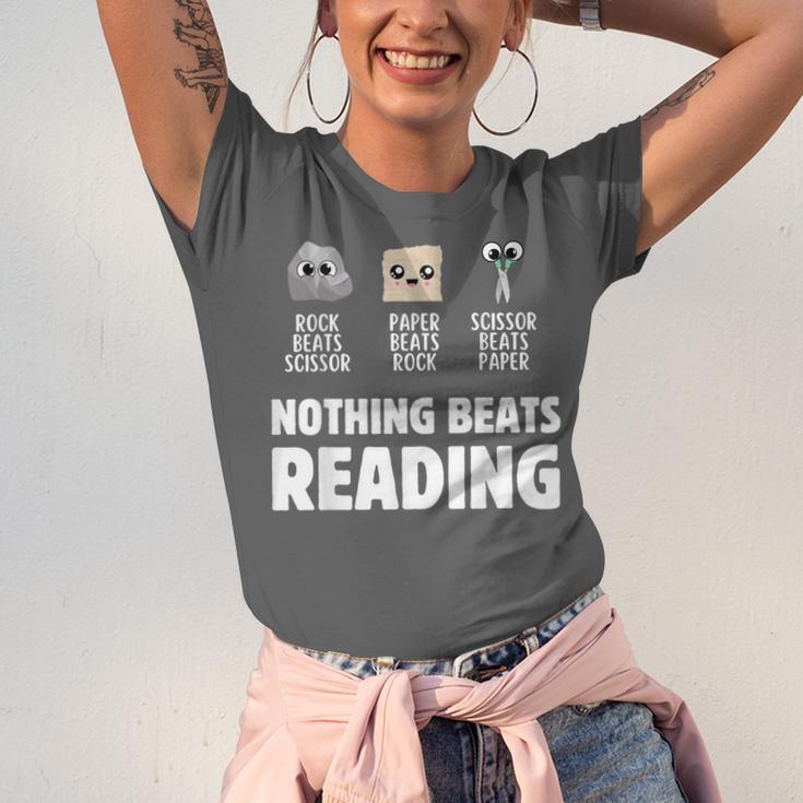 Nothing Beats Reading Librarian Book Bookworm Unisex Jersey T-Shirt