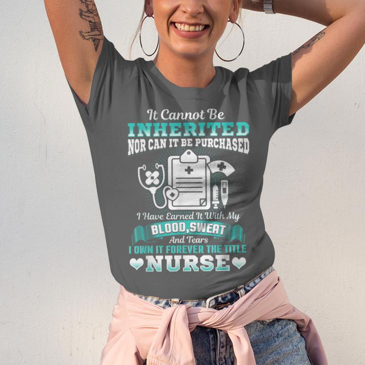 Nursing School Graduation Inherited RN LPN Nurse Grad 2021 Unisex Jersey T-Shirt