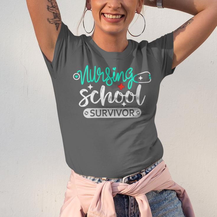 Nursing School Survivor RN Grad Nurse Graduation Student Unisex Jersey T-Shirt