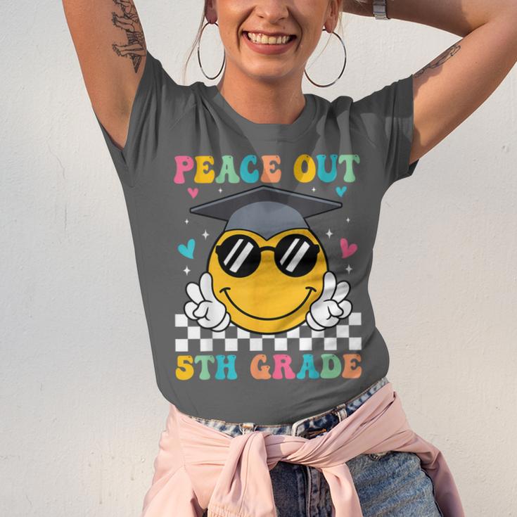 Peace Out 5th Grade Graduation Last Day Of School Unisex Jersey T-Shirt