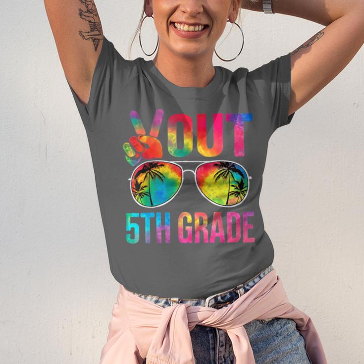 Peace Out 5th Grade Tie Dye Graduation Last Day Of School Unisex Jersey T-Shirt