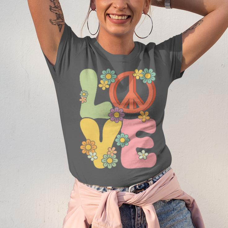 Peace Sign Love Groovy Vibes Costume Nostalgia 1980s Fashion Unisex Jersey T-Shirt