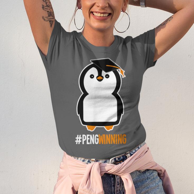 Penguin Graduation For Grads Hashtag Pengwinning Unisex Jersey T-Shirt