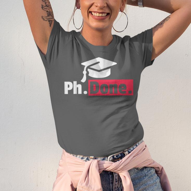 PhD GraduationShirt PhDone Tee For Graduates Unisex Jersey T-Shirt