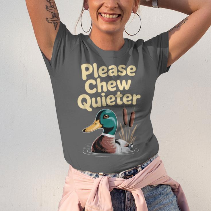 Please Chew Quieter Introvert Duck Lover Unisex Jersey T-Shirt