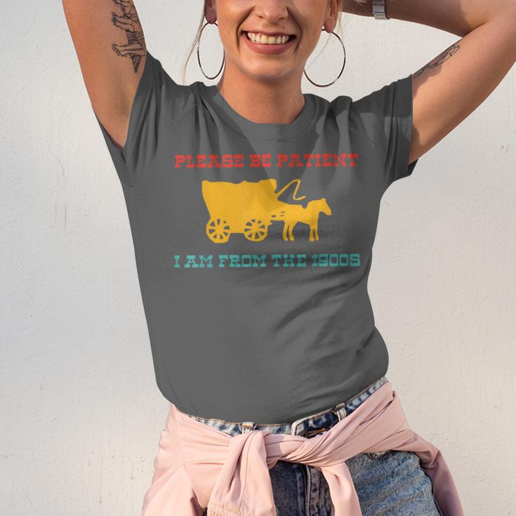 Please Be Patient I'm From The 1900s Millennial Humor Retro Unisex Jersey T-Shirt