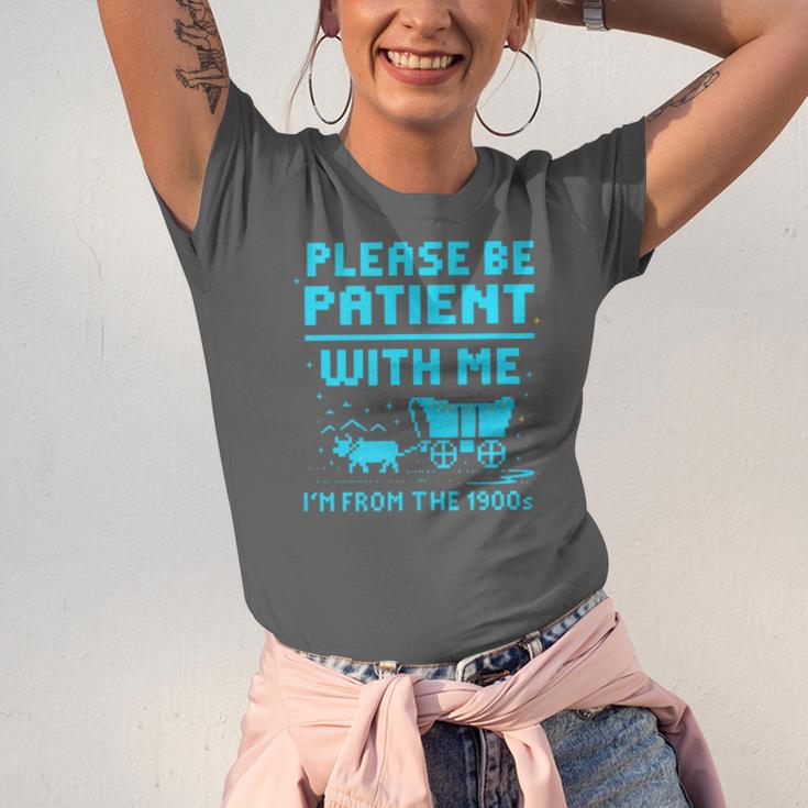 Please Be Patient With Me I'm From The 1900s Pixel Wagon Unisex Jersey T-Shirt