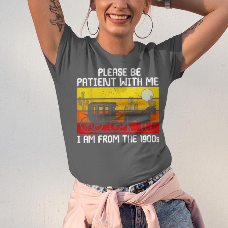 Please Be Patient With Me I'm From The 1900s Vintage Sun Set Unisex Jersey T-Shirt