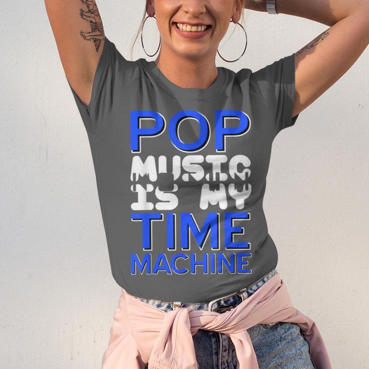Pop Music Becomes a Time Machine Nostalgia Sound Quote Unisex Jersey T-Shirt Pop Music Becomes a Time Machine Nostalgia Sound Quote Unisex Jersey T-Shirt