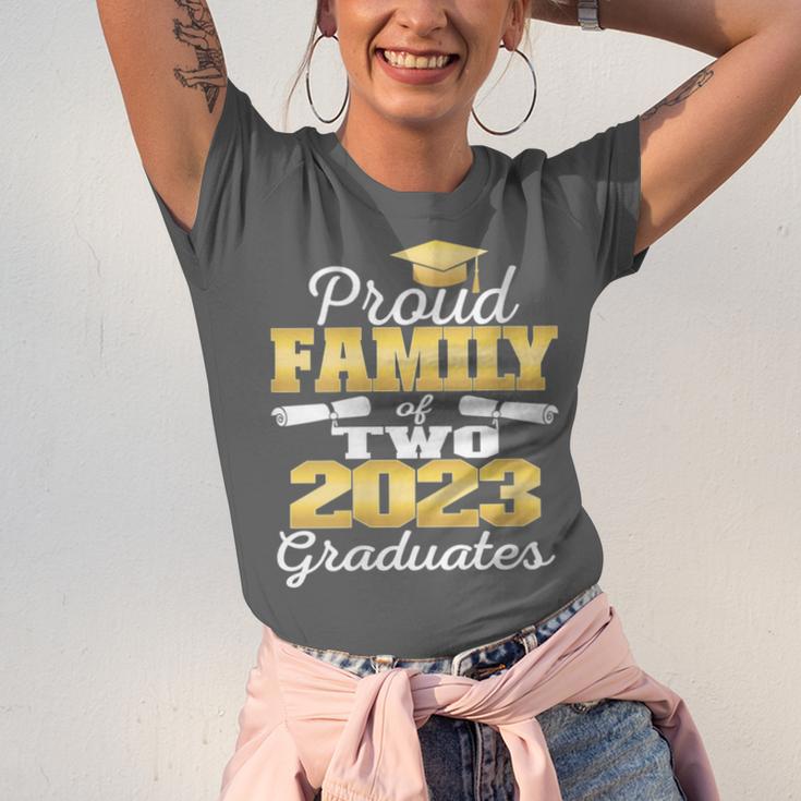 Proud Family Of Two 2023 Graduate Class 2023 Graduation Unisex Jersey T-Shirt