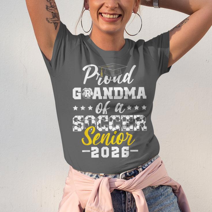 Proud Grandma Of a Soccer Senior 2026 Graduation Gifts Unisex Jersey T-Shirt
