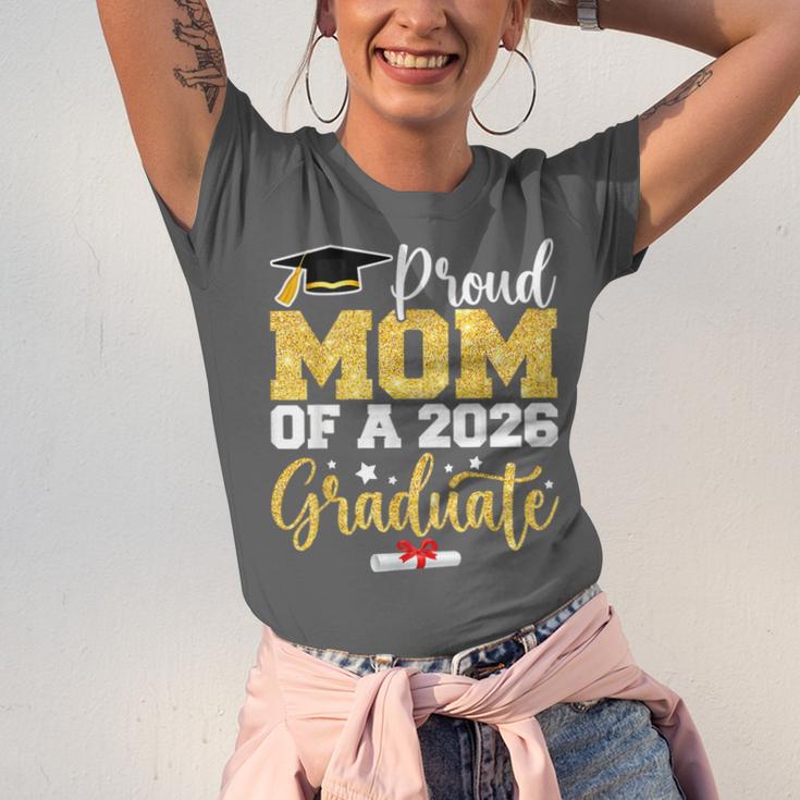 Proud Mom Of A Class Of 2026 Graduate Senior Gold Graduation Unisex Jersey T-Shirt