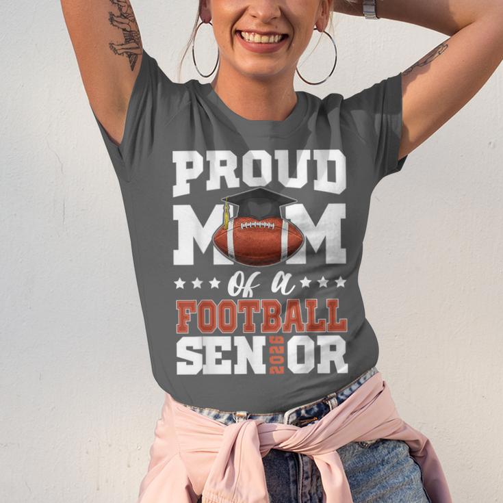 Proud Mom Of a Football Senior 2026 Graduation Gifts Unisex Jersey T-Shirt