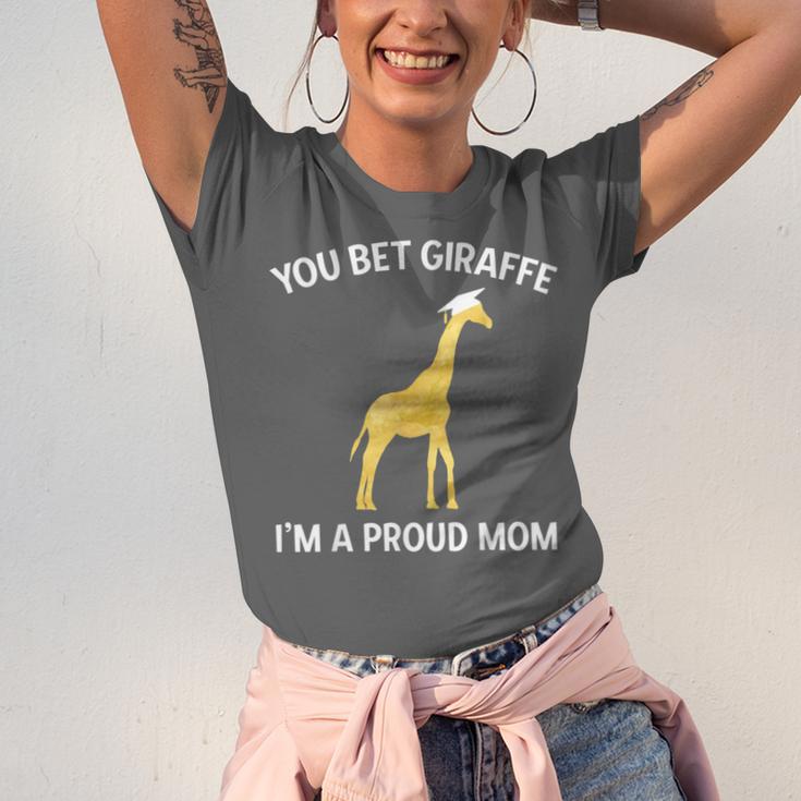 Proud Mom Graduation Shirt You Bet Giraffe Graduate Pun Unisex Jersey T-Shirt