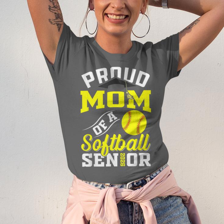 Proud Mom Of a Softball Senior Class Of 2026 Graduation Unisex Jersey T-Shirt