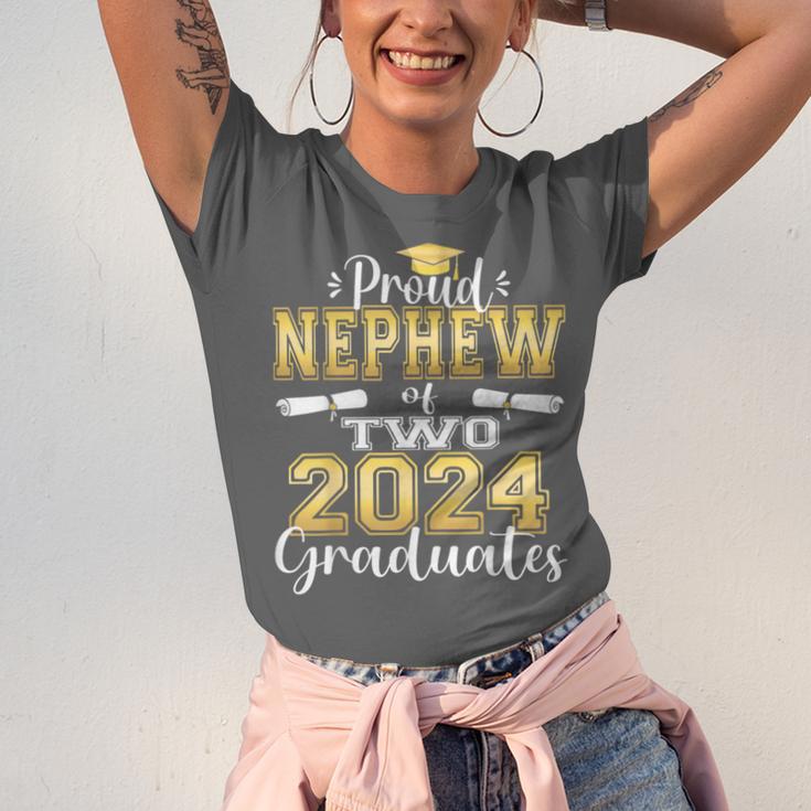 Proud Nephew Of Two 2024 Graduate Class 2024 Graduation Unisex Jersey T-Shirt
