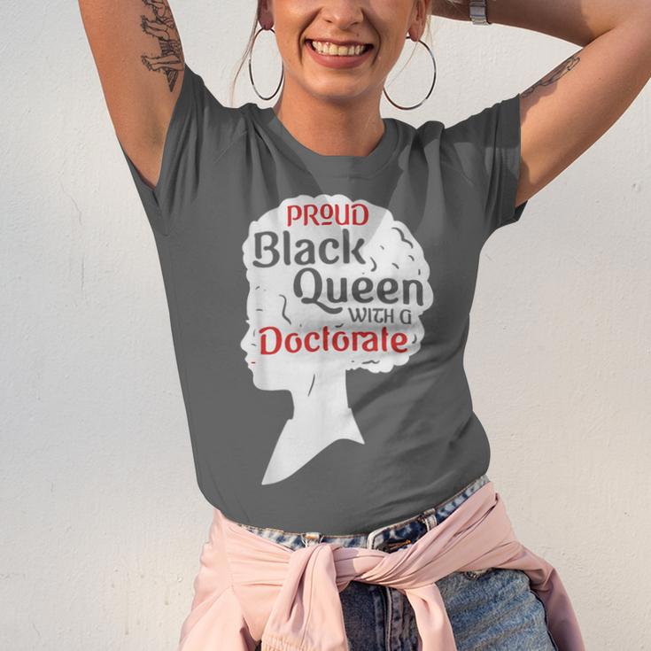 Proud Queen Shirt PhD Graduation Afro Doctorate Unisex Jersey T-Shirt
